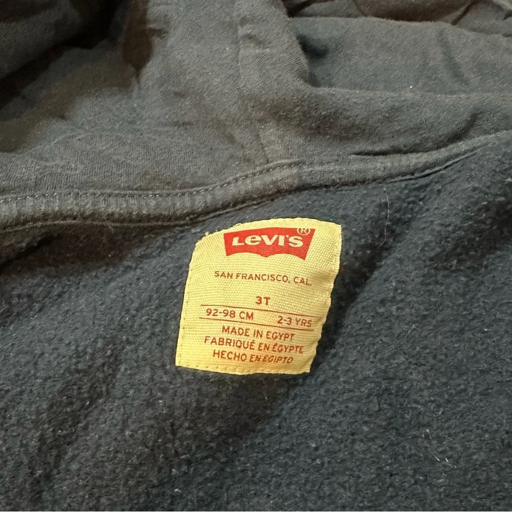 Levi's Logo Toddler Navy Blue Zip Up Hoodie Jacket size 3T